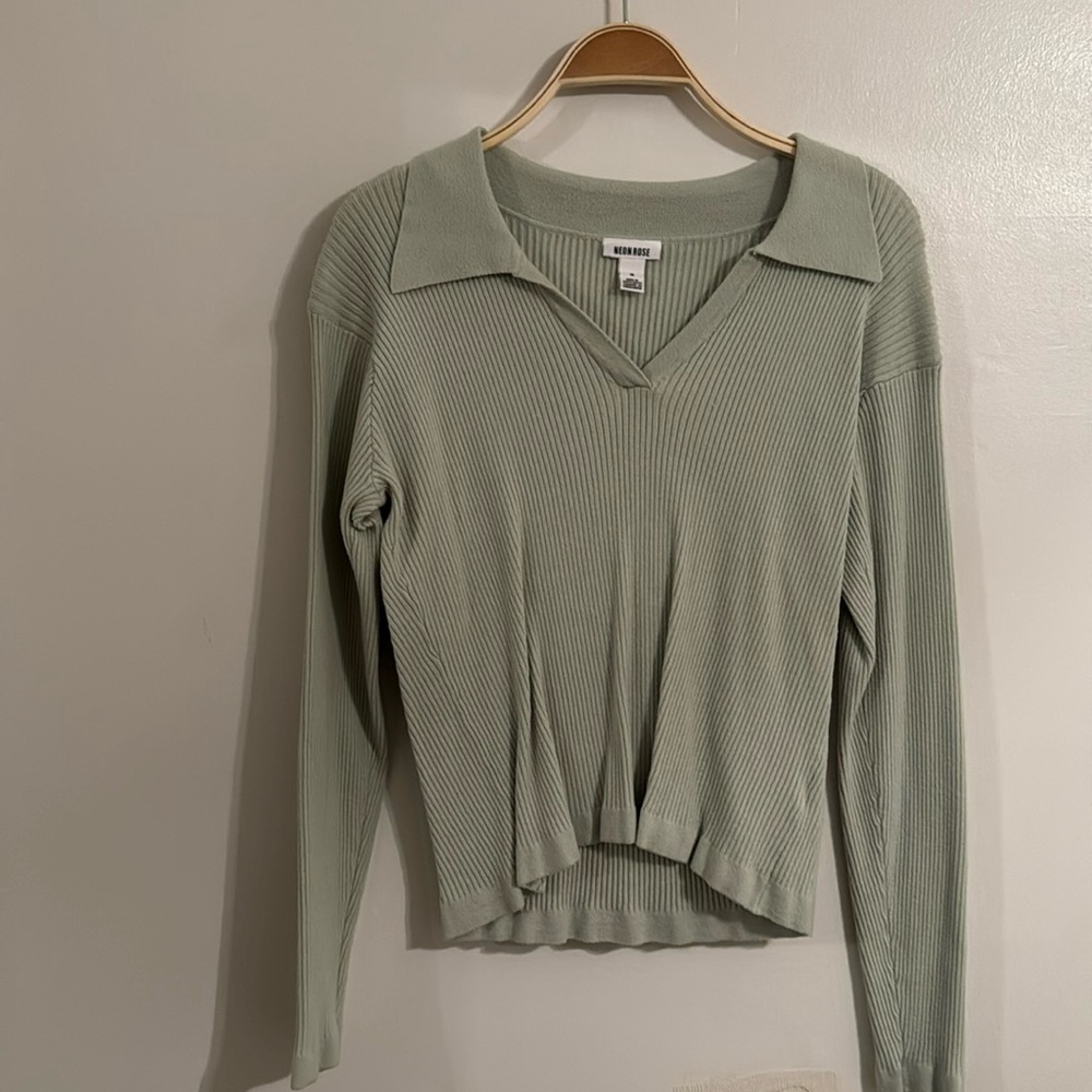 Light Green collared sweater